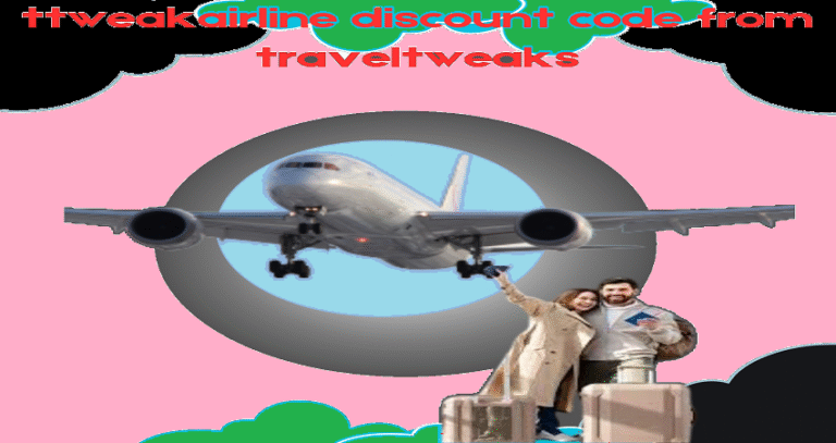 TTweakAirline discount code from TravelTweaks promotion featuring airplane and happy couple with luggage saving on flights