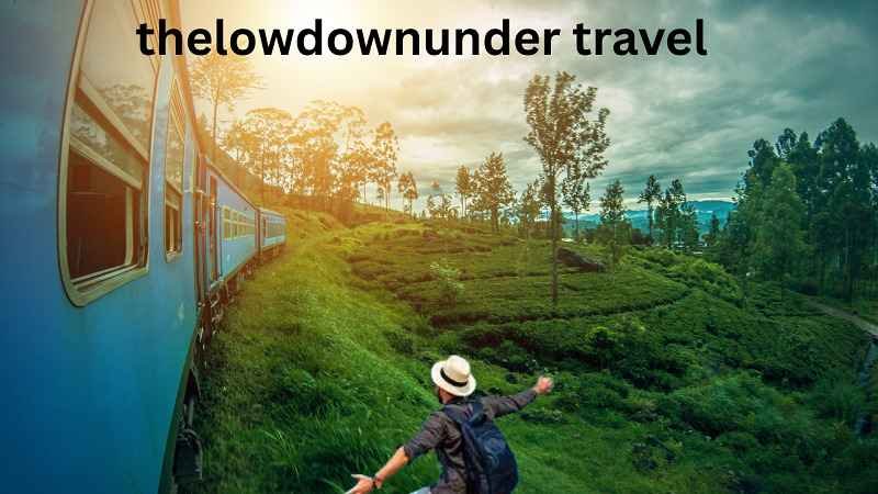Traveler enjoying a scenic train journey through lush green landscapes with thelowdownunder travel inspiration