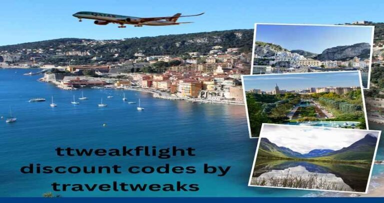 An image of the travel destinations and an airplane with the information traveltweaks.ttweakflight discount codes.