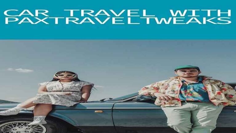 Car travel with PaxTravelTweaks featuring travelers enjoying a stylish and well-planned road trip beside a classic car